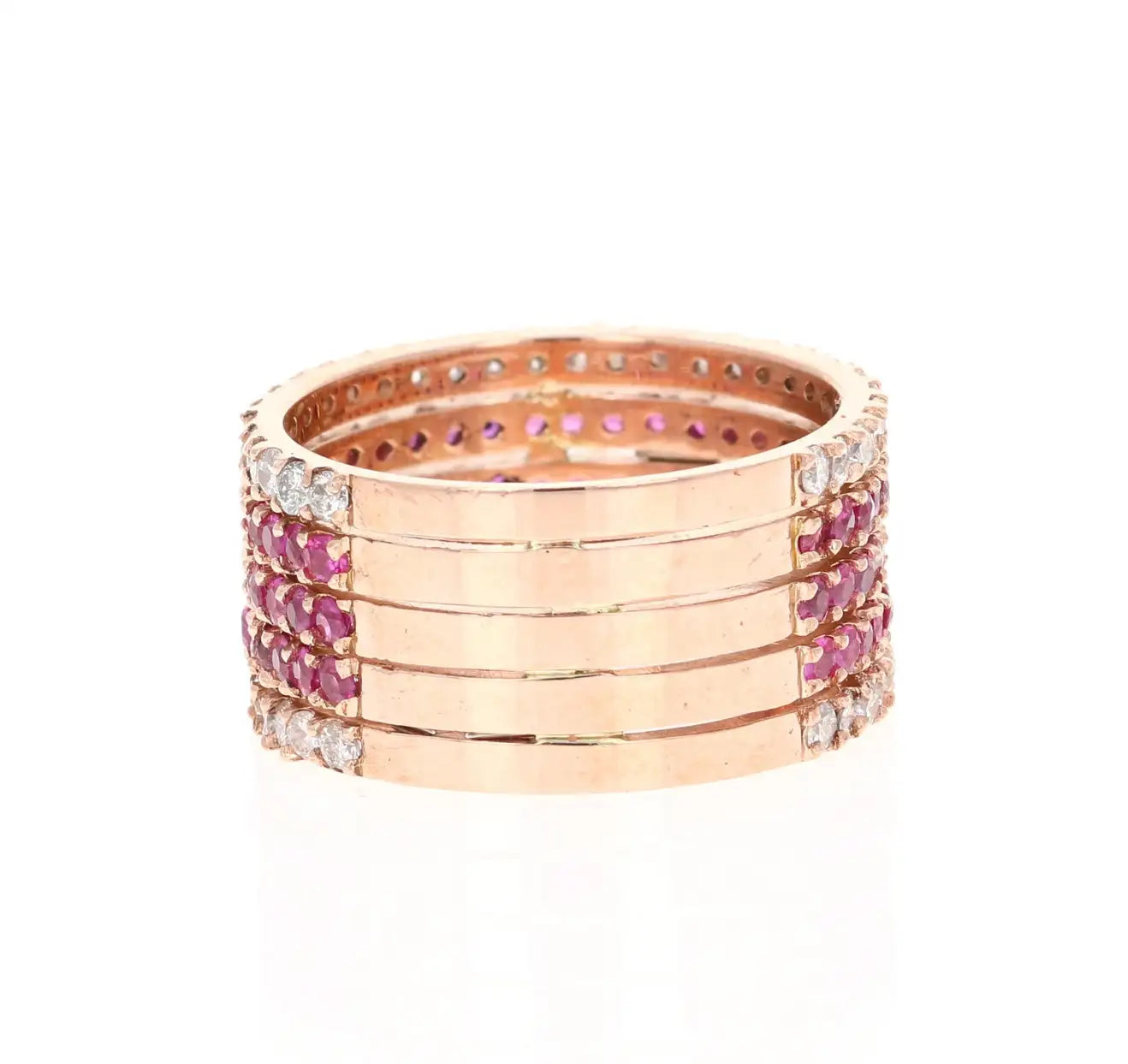 3.09 Carat Pink Sapphire Diamond Rose Gold Cocktail Ring